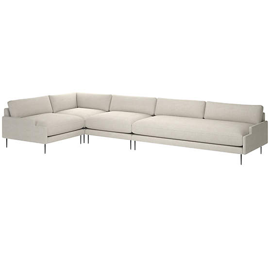 Scalino 4-Piece Sectional Sofa with Left Arm Chair Deauville Dune