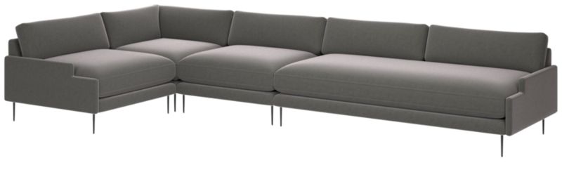 Scalino 4-Piece Sectional Sofa with Left Arm Chair Luca Storm - image 0 of 6