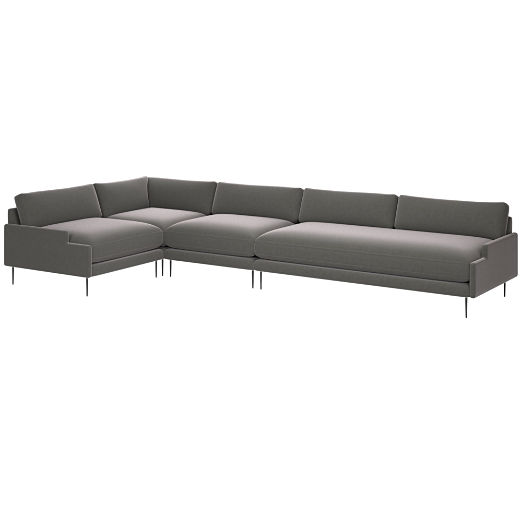 Scalino 4-Piece Sectional Sofa with Left Arm Chair Luca Storm