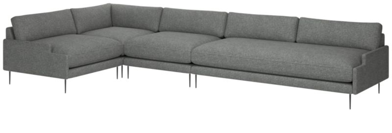 Scalino 4-Piece Sectional Sofa with Left Arm Chair Hatch Charcoal - image 0 of 7