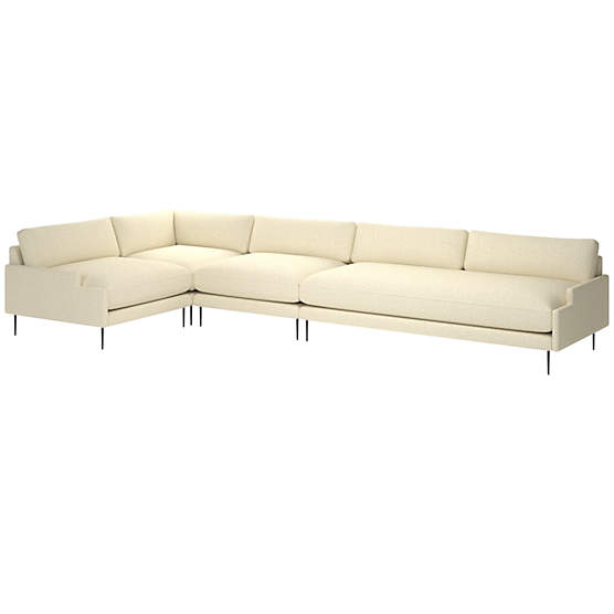 Scalino 4-Piece Sectional Sofa with Left Arm Chair Bloce Cream