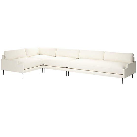 Scalino 4-Piece Sectional Sofa with Left Arm Chair Wooly Sand