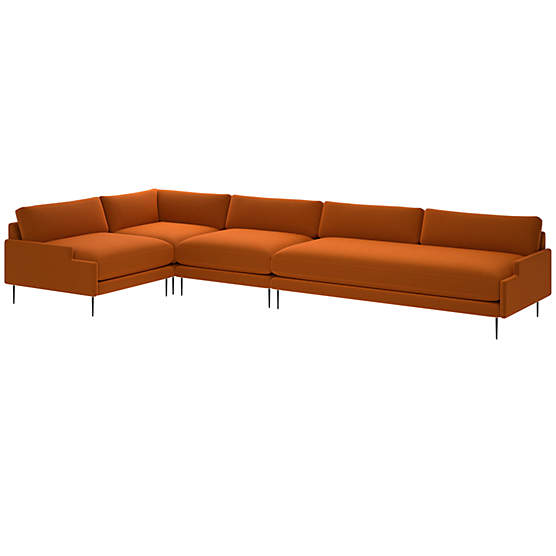 Scalino 4-Piece Sectional Sofa with Left Arm Chair Luca Russet