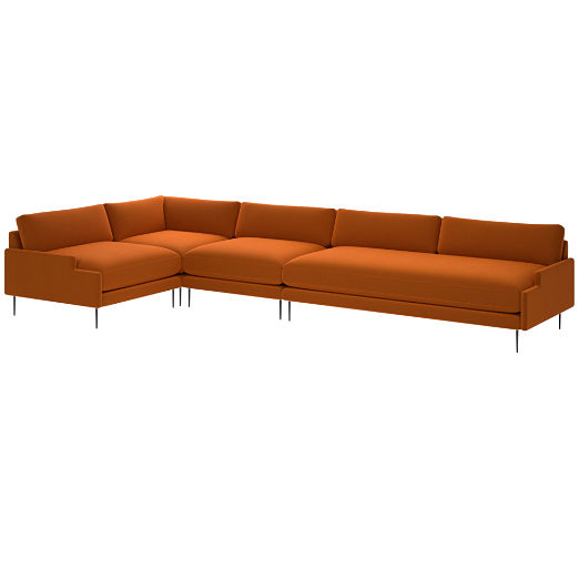 Scalino 4-Piece Sectional Sofa with Left Arm Chair Luca Russet