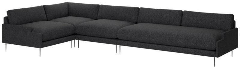 Scalino 4-Piece Sectional Sofa with Left Arm Chair Bloce Noir - image 0 of 7