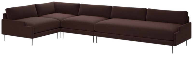 Scalino 4-Piece Sectional Sofa with Left Arm Chair Luca Espresso - image 0 of 6