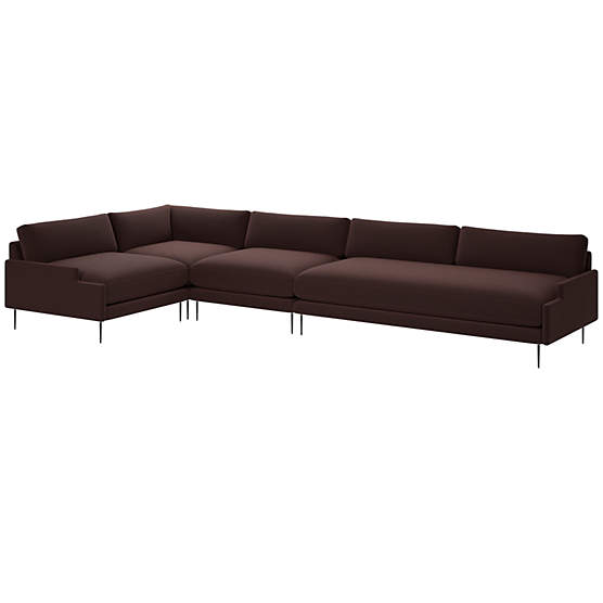 Scalino 4-Piece Sectional Sofa with Left Arm Chair Luca Espresso