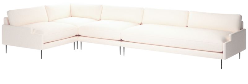 Scalino 4-Piece Sectional Sofa with Left Arm Chair Biba Frost - image 0 of 7