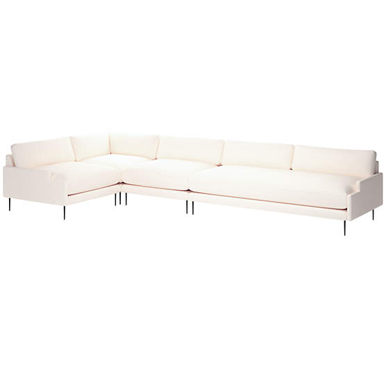 Scalino 4-Piece Sectional Sofa with Left Arm Chair Biba Frost