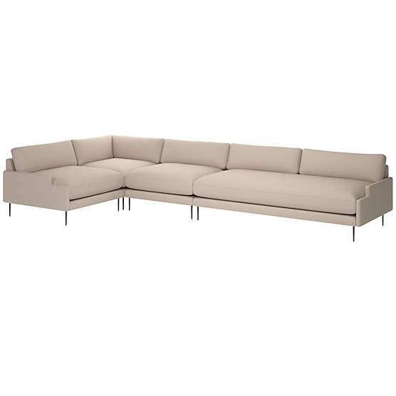 Scalino 4-Piece Sectional Sofa with Left Arm Chair Luca Bone