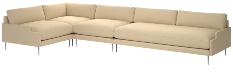 Scalino 4-Piece Sectional Sofa with Left Arm Chair Biba Parchment - image 0 of 7