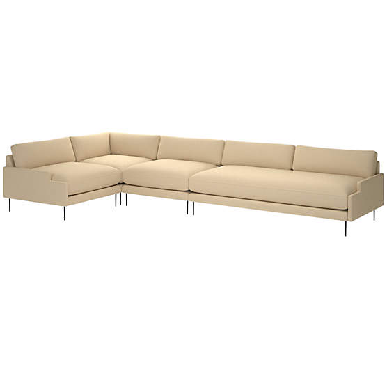 Scalino 4-Piece Sectional Sofa with Left Arm Chair Biba Parchment