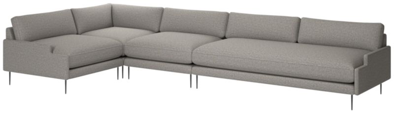 Scalino 4-Piece Sectional Sofa with Left Arm Chair Taylor Felt Grey - image 0 of 7