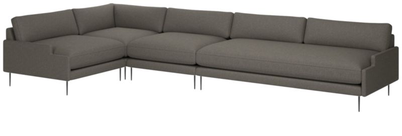 Scalino 4-Piece Sectional Sofa with Left Arm Chair Angel Pewter - image 0 of 7