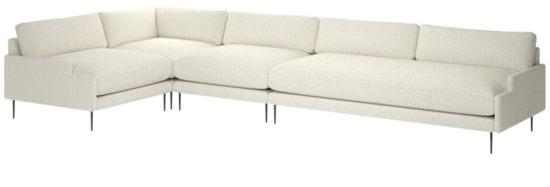 Scalino 4-Piece Sectional Sofa with Left Arm Chair Lindy Snow - image 0 of 7