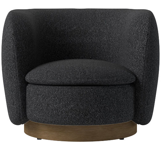 Muir Swivel Chair Bloce Noir by Lawson-Fenning