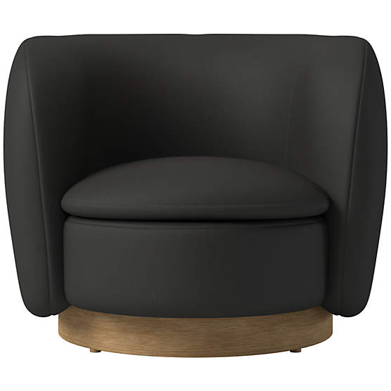 Muir Swivel Chair Kanvas Ebony by Lawson-Fenning