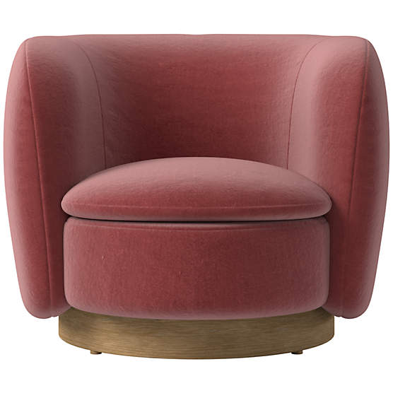 Muir Swivel Chair Luca Rose by Lawson-Fenning