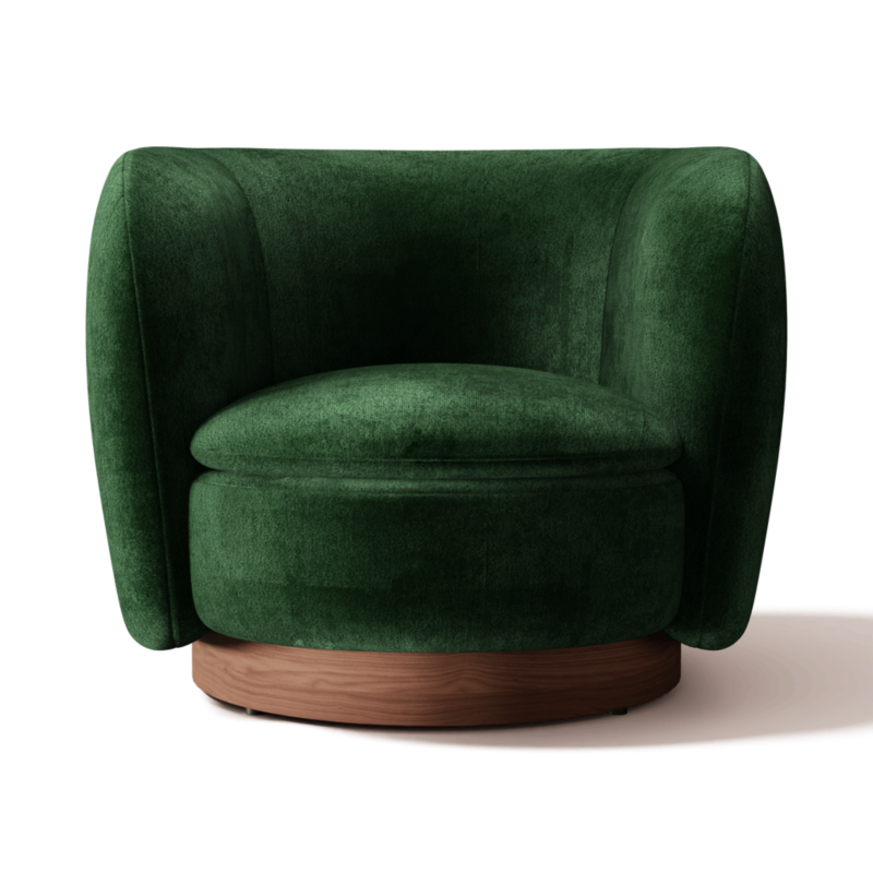 Muir swivel chair in juniper green velvet