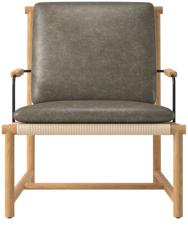 Saddle leather lounge best sale chair