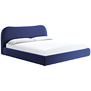 Plaza Smoked Amber Velvet Upholstered Queen Bed