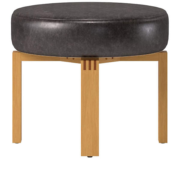 Humboldt Leather Stool Bello Black by Lawson Fenning CB2