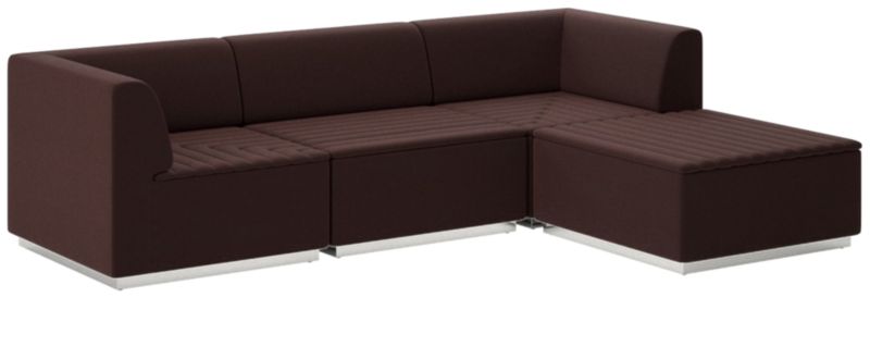 Salon 4-Piece Sectional Sofa Luca Espresso - image 0 of 7