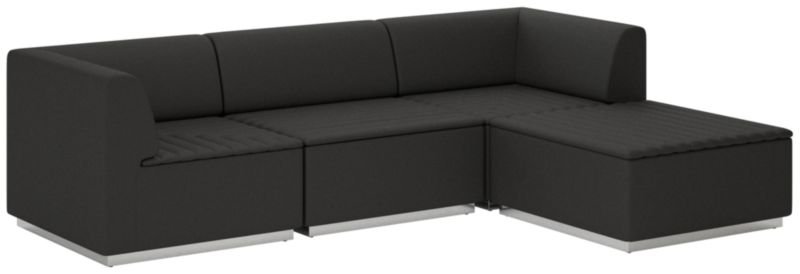 Salon 4-Piece Sectional Sofa Kanvas Ebony - image 0 of 7