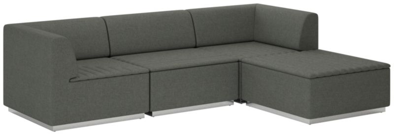 Salon 4-Piece Sectional Sofa Taylor Charcoal - image 0 of 7