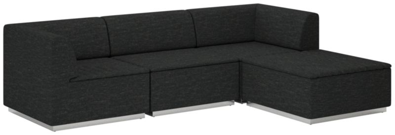 Salon 4-Piece Sectional Sofa Curious Ebony - image 0 of 7