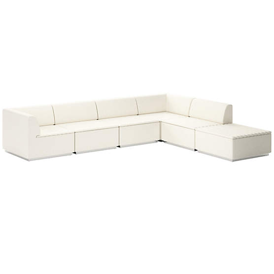 Salon 6-Piece Sectional Sofa Wooly Sand