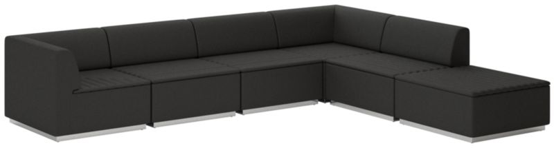 Salon 6p Sectional Kanvas Ebony - image 0 of 7