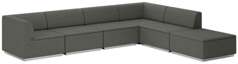 Salon 6-Piece Sectional Sofa Taylor Charcoal - image 0 of 7