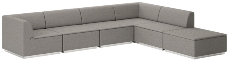 Salon 6-Piece Sectional Sofa Taylor Felt Grey - image 0 of 7