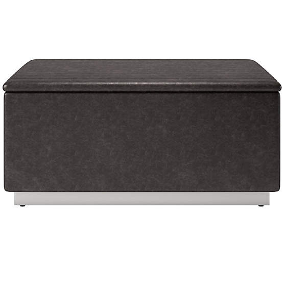 Salon Leather Ottoman Bello Black