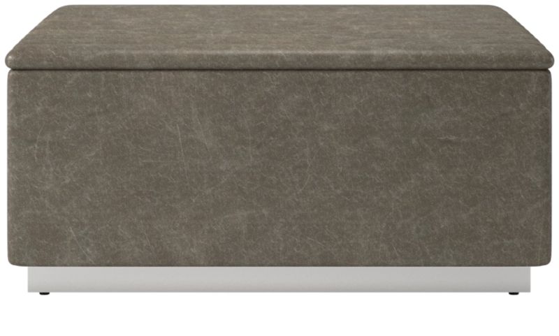 Viewing product image Salon Leather Ottoman Bello Grey - image 1 of 6