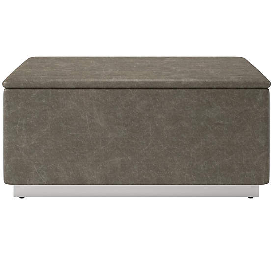 Salon Leather Ottoman Bello Grey