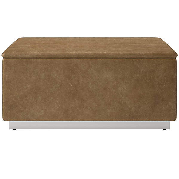 Cb2 2024 ottoman leather