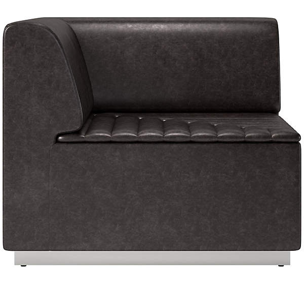 Black leather 2025 corner lounge