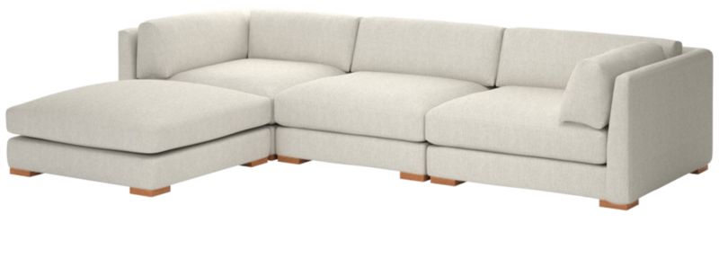 Piazza 4-Piece Modular Sectional Sofa with White Oak Legs - image 0 of 8