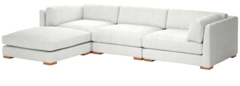 Piazza 4-Piece Modular Sectional Sofa with White Oak Legs - image 0 of 8