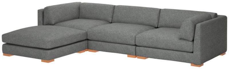 Piazza 4-Piece Modular Sectional Sofa with White Oak Legs - image 0 of 8