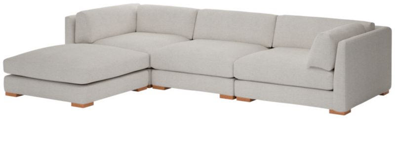 Piazza 4-Piece Modular Sectional Sofa with White Oak Legs - image 0 of 8