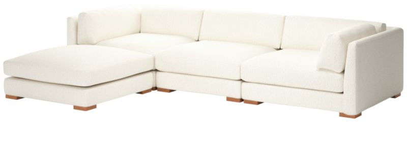 Piazza 4-Piece Modular Sectional Sofa with White Oak Legs - image 0 of 8