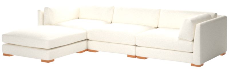 Piazza 4-Piece Modular Sectional Sofa with White Oak Legs - image 0 of 8