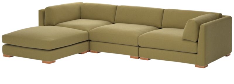 Piazza 4-Piece Modular Sectional Sofa with White Oak Legs - image 0 of 8