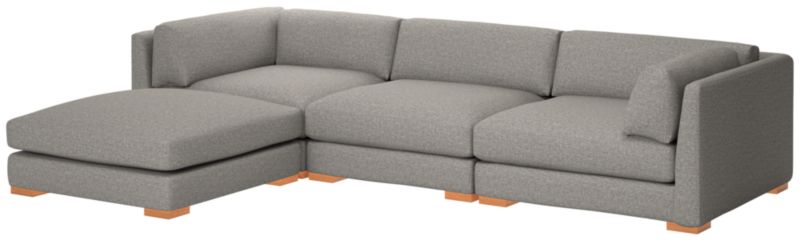 Piazza 4-Piece Modular Sectional Sofa with White Oak Legs - image 0 of 8