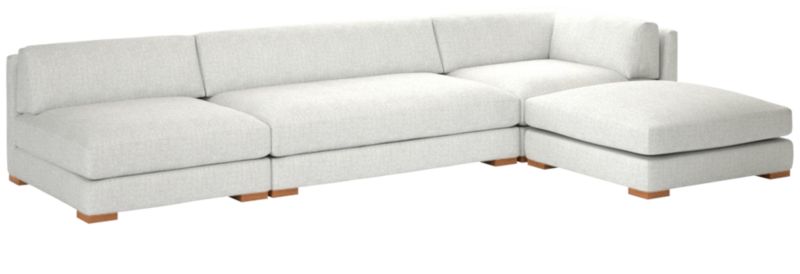 Piazza 4-Piece Modular Sectional Sofa with White Oak Legs 105" - image 0 of 8