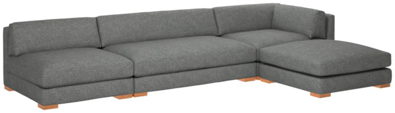 Piazza 4-Piece Modular Sectional Sofa with White Oak Legs 105" - image 0 of 8