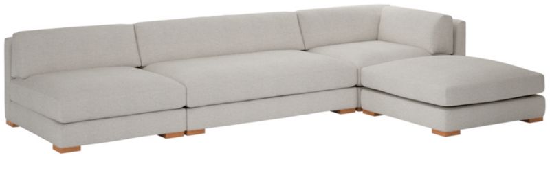 Piazza 4-Piece Modular Sectional Sofa with White Oak Legs 105" - image 0 of 8